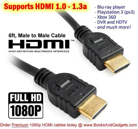 6 foot feet cable playstation 3 ps3 h d m i 1.3a male to male xbox 360 dvr hd dvd blu ray dvr digital video recorder sataliete tv television hdtv high definition best connection connector wire electronic video audio 1.3 HDMI gold plated cable HDTV BLU RAY PS3 XBOX 360 15FT HDMI M to DVI-D M 28AWG CABLE HDTV PLASMA DVD